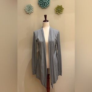 Gorgeous steel blue gray Icebreaker merino wool open Front Cardigan L